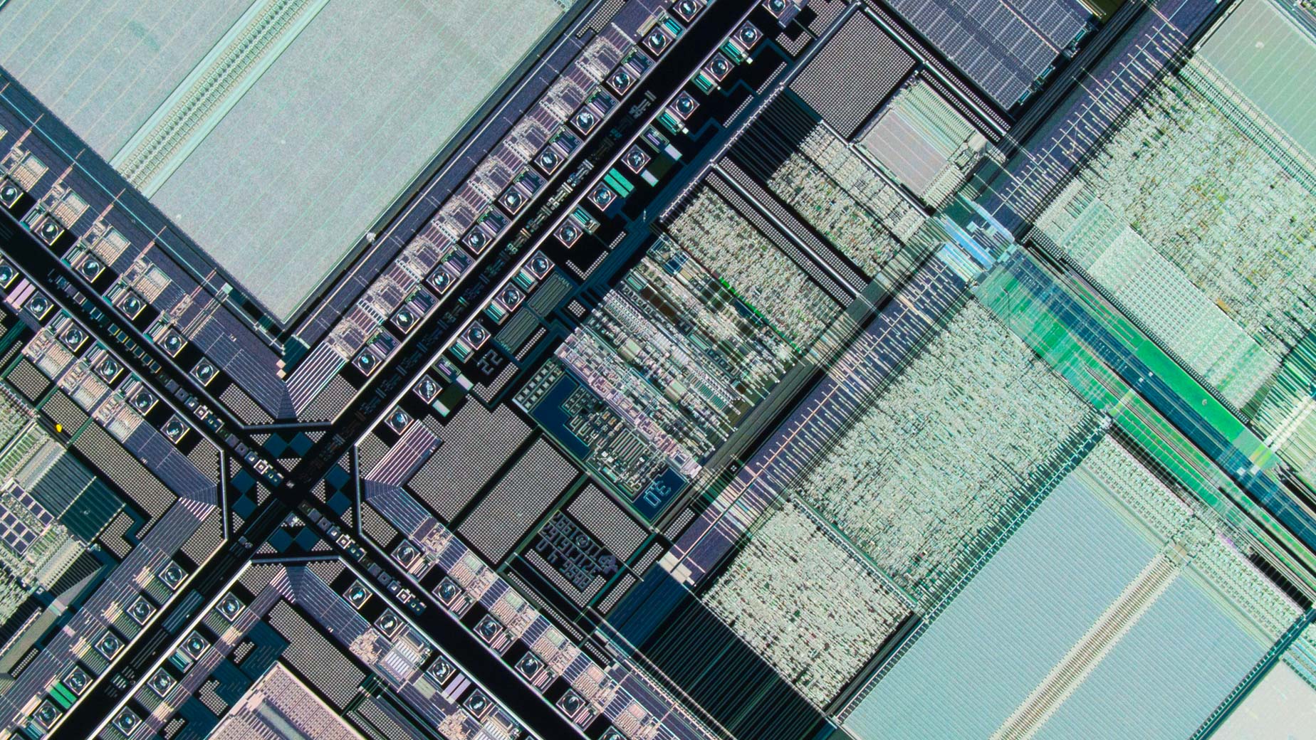 Mikrofotografija mikroprocesorskog silikonskog wafer-a